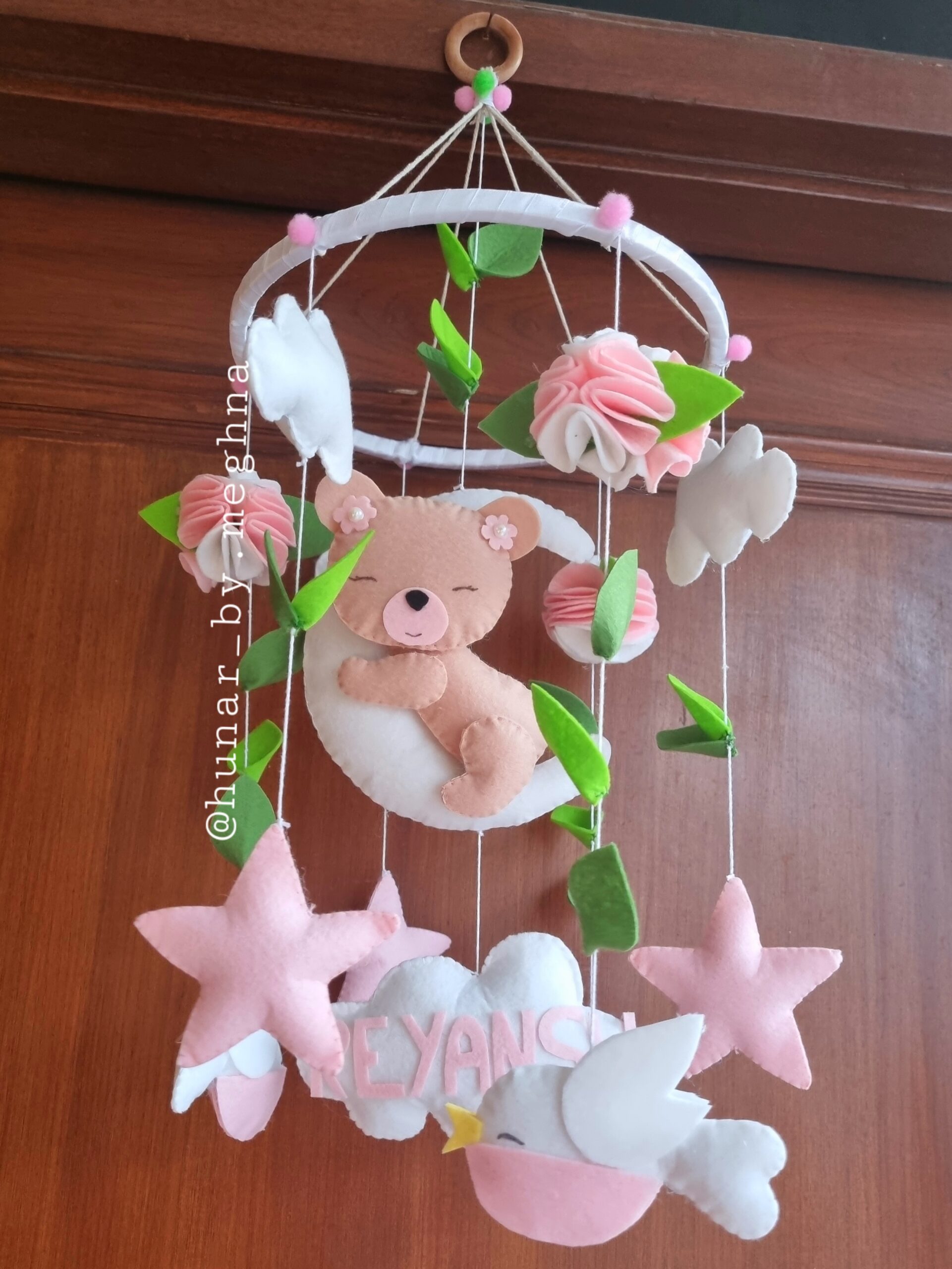 Floral Bear Baby Mobile Hunar By Meghna