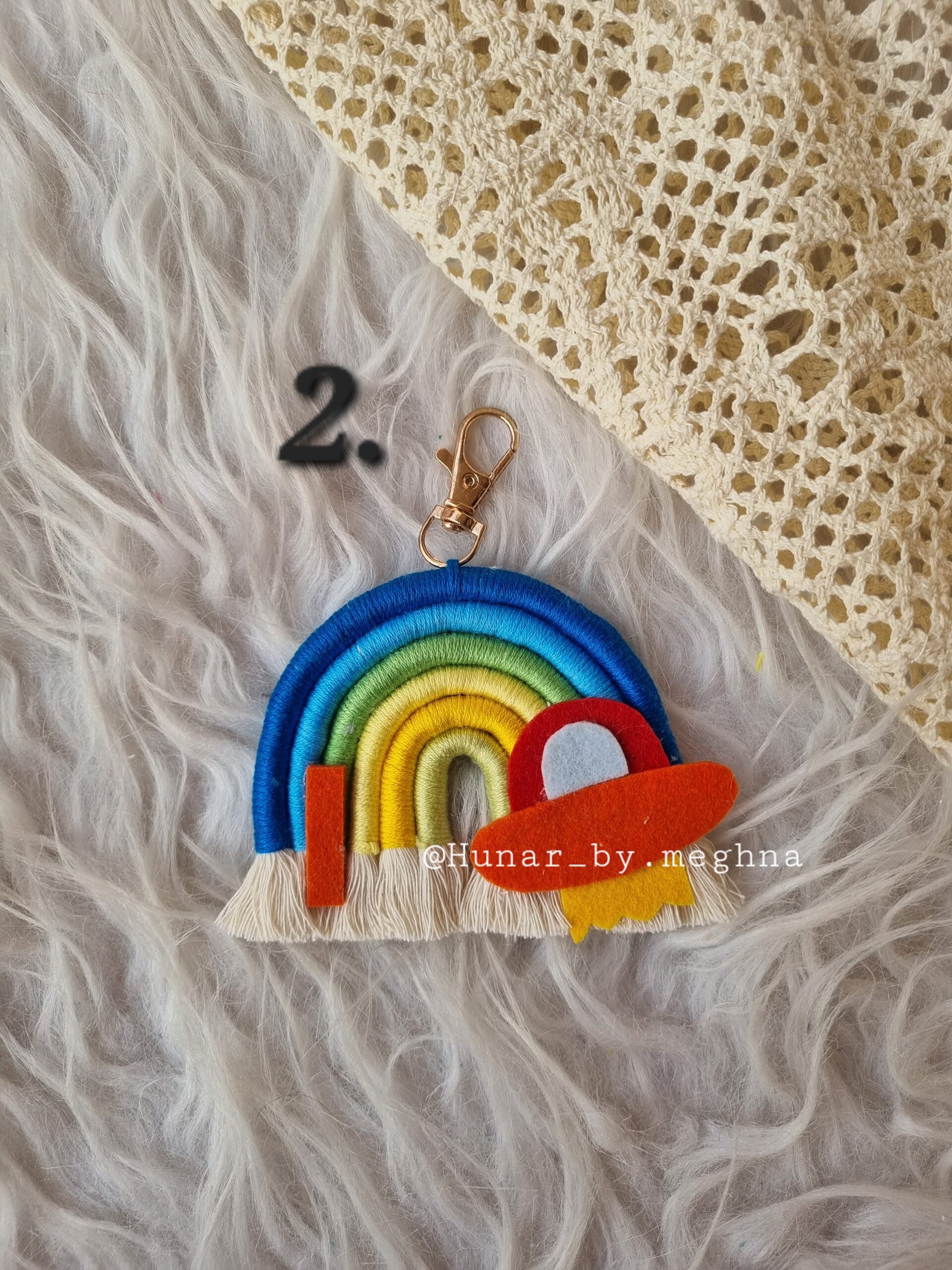 Name Keychain Rainbow Initial Element Rainbow Keychain – Hunar By Meghna